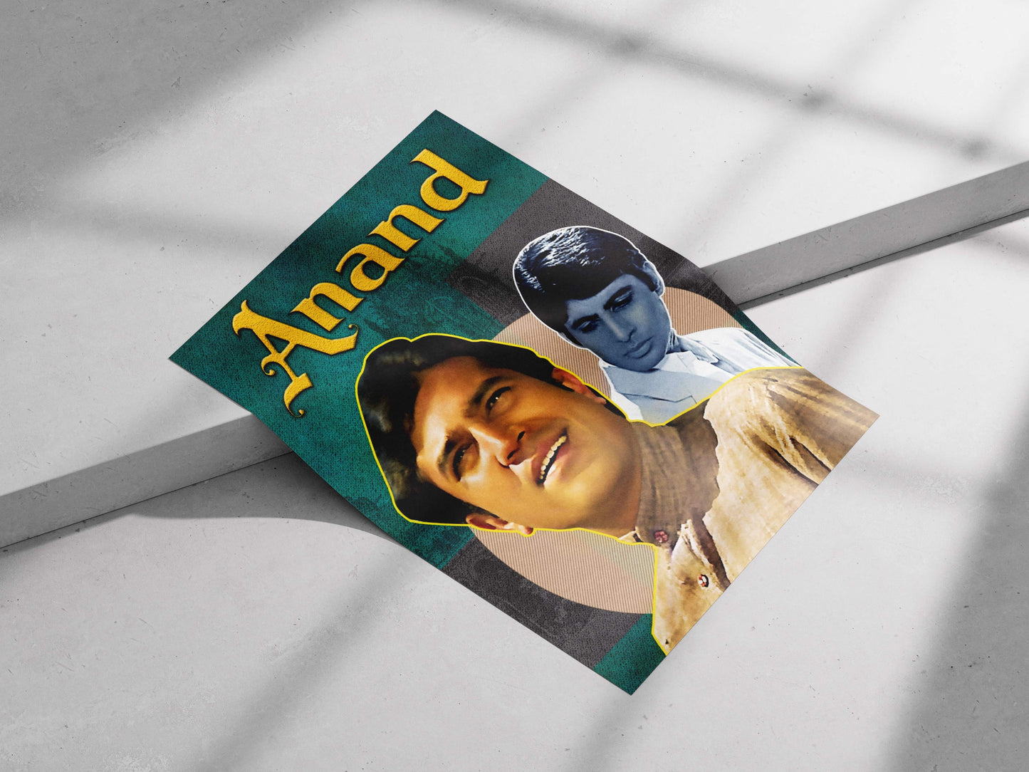 Anand Geometric Joyful Bollywood Love Story – Rajesh Khanna Vintage Masterpiece Poster