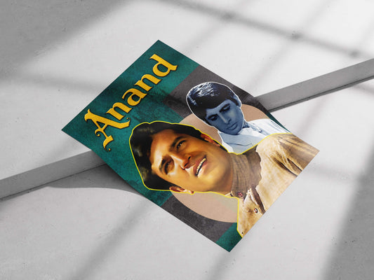 Anand Geometric Joyful Bollywood Love Story – Rajesh Khanna Vintage Masterpiece Poster