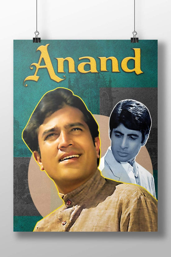 Anand Geometric Joyful Bollywood Love Story – Rajesh Khanna Vintage Masterpiece Poster