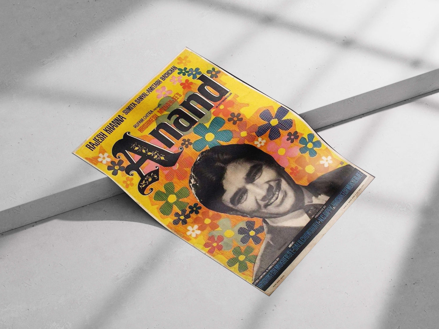 Rajesh Khanna, Sumita Sanyal, Amitabh Bachchan Amitabh Bachchan As Anand 70S Retro Floral Pop Art