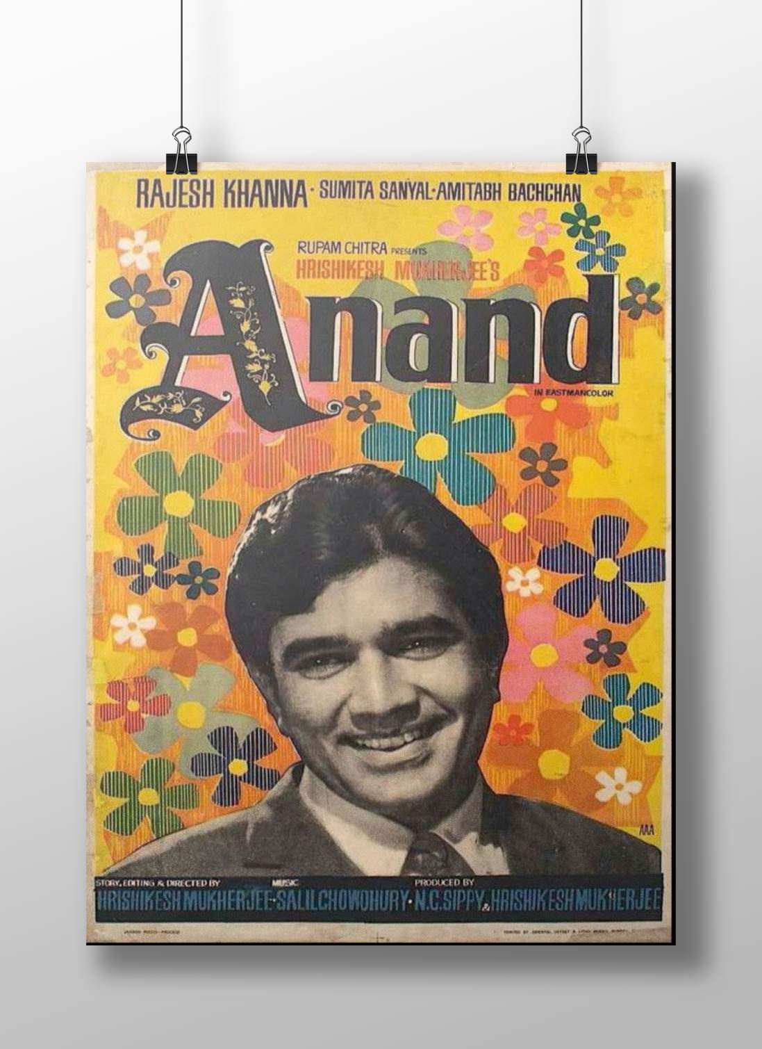 Rajesh Khanna, Sumita Sanyal, Amitabh Bachchan Amitabh Bachchan As Anand 70S Retro Floral Pop Art