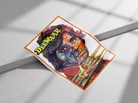 Amitabh Bachchan Deewaar Stylized Watercolor Poster – Iconic Railway Tracks Vintage Wall Art