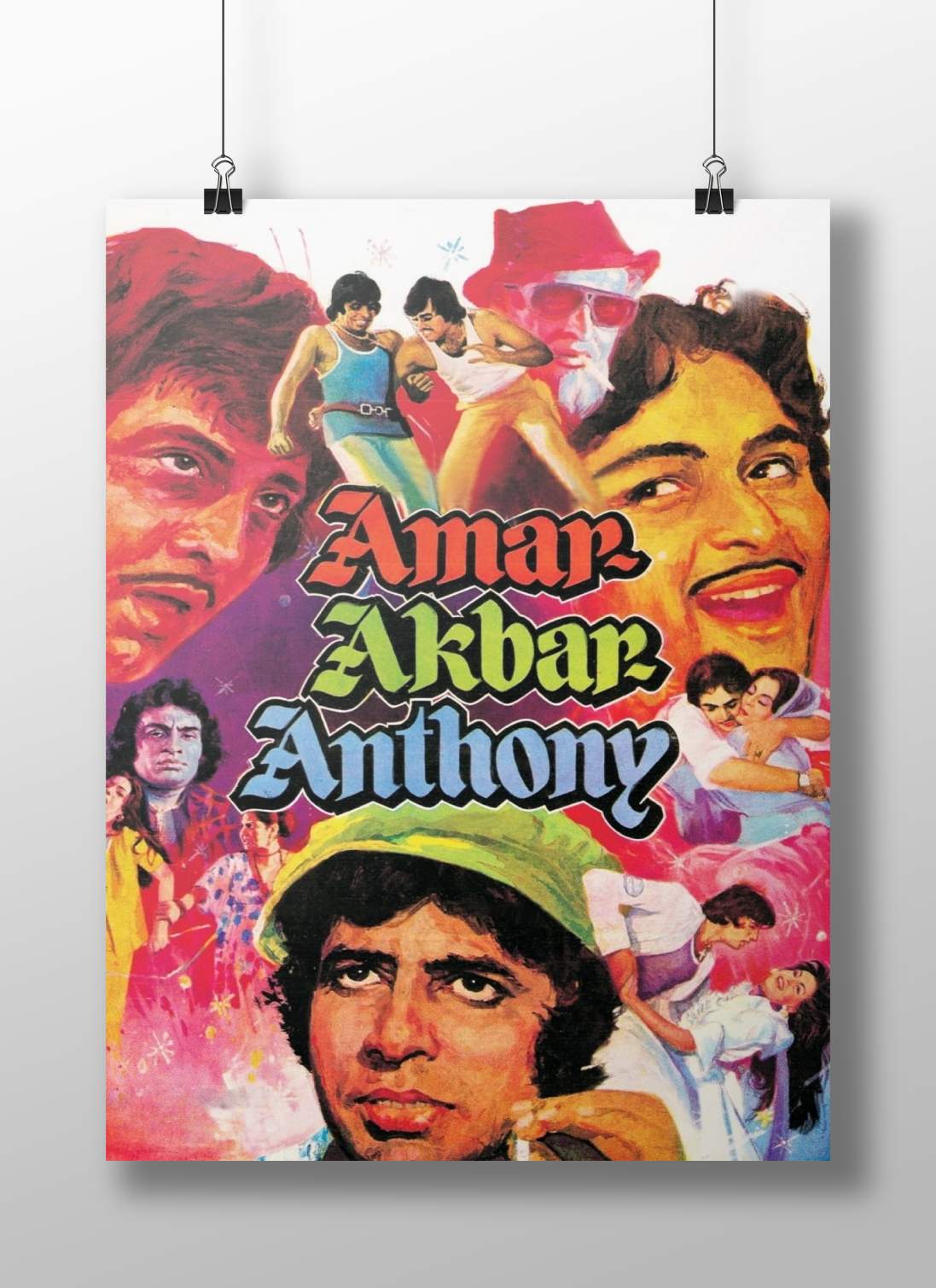Amar (Rishi Kapoor), Akbar (Amitabh Bachchan), Anthony (Amitabh Bachchan), Rishi Kapoor, Amitabh Bachchan Amar Akbar