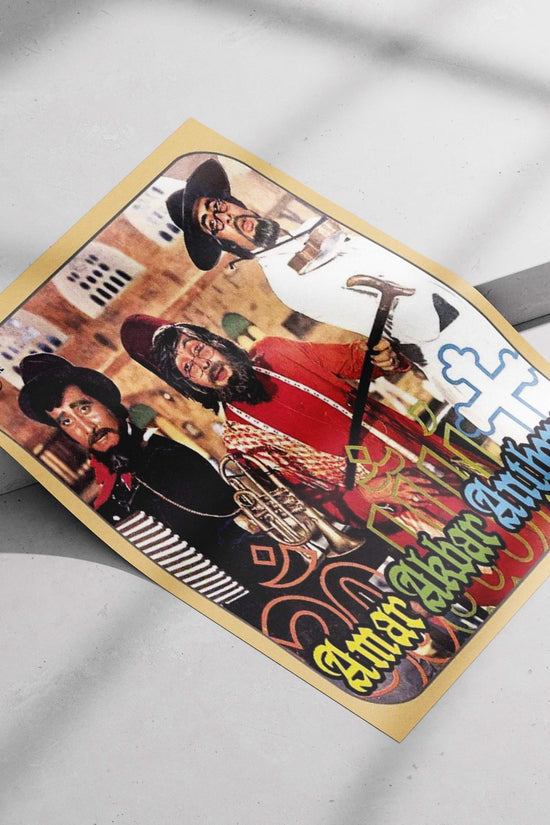 Amar, Akbar, Anthony (title characters of the film) Amar Akbar Anthony Vintage Bollywood Poster –