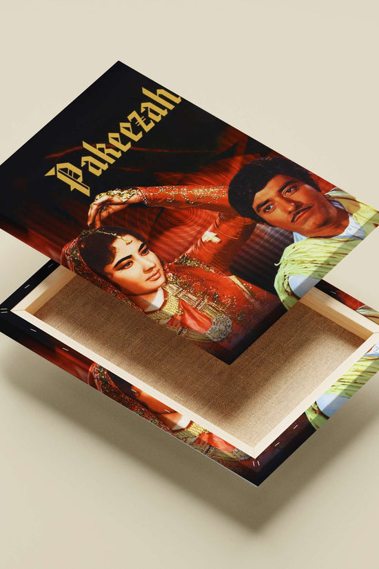 Meena Kumari, Raj Kapoor Pakeezah Classic Ornate Love Story Poster – Meena Kumari & Raj