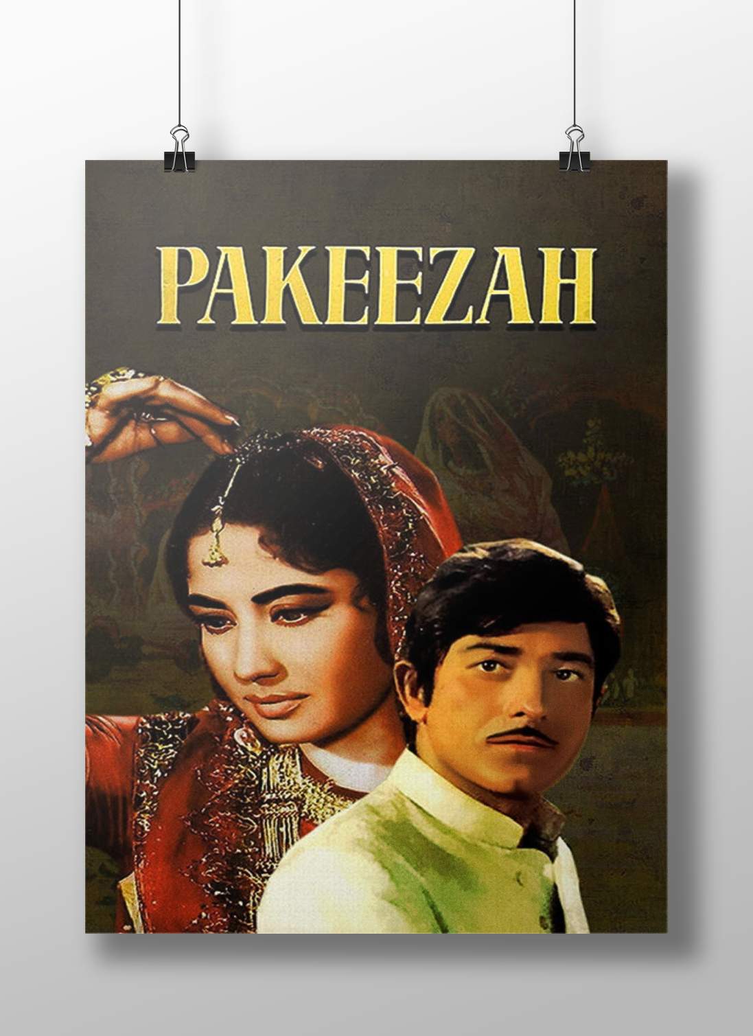 Meena Kumari (as Rani Pakeezah), Mohammad Ali (as the male lead) Pakeezah 1972 Golden Romance
