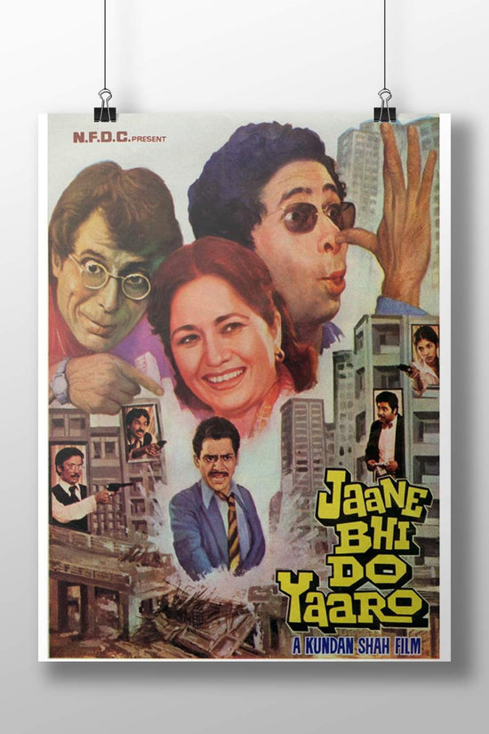 Rajesh Khanna, Smita Patil, Om Puri Jaane Bhi Do Yaaro Dramatic Urban Action Poster –