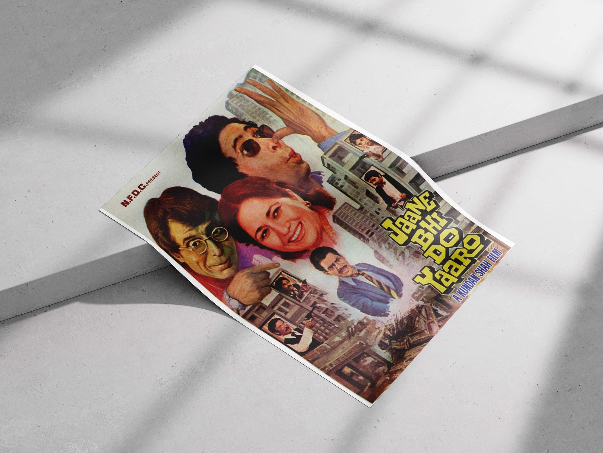 Rajesh Khanna, Smita Patil, Om Puri Jaane Bhi Do Yaaro Dramatic Urban Action Poster –