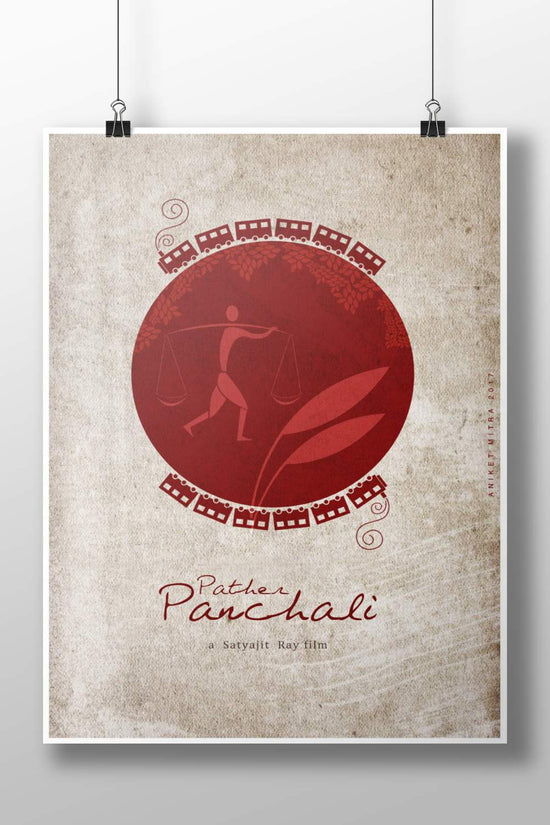 Pather Panchali (1955) Pather Panchali Classic Rural Indian Film Poster – Satyajit Ray Vintage Minimalist