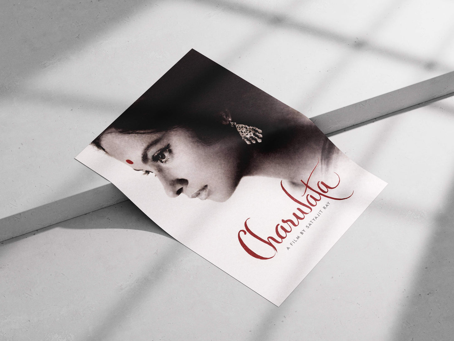 Suchitra Sen as Charulata Charulata 1964 Minimalist B&W Poster – Suchitra Sen'S Serene Wall Art