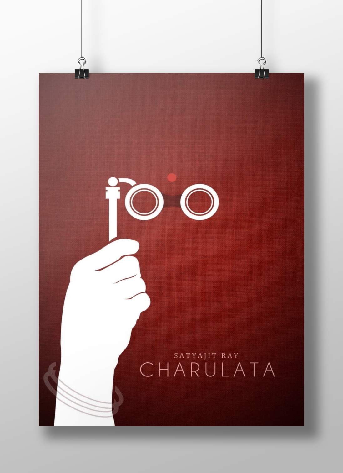 None (abstract symbolic representation) Charulata 1964 Satyajit Ray Abstract Hand Hybrid Binoculars Poster – Contemplative