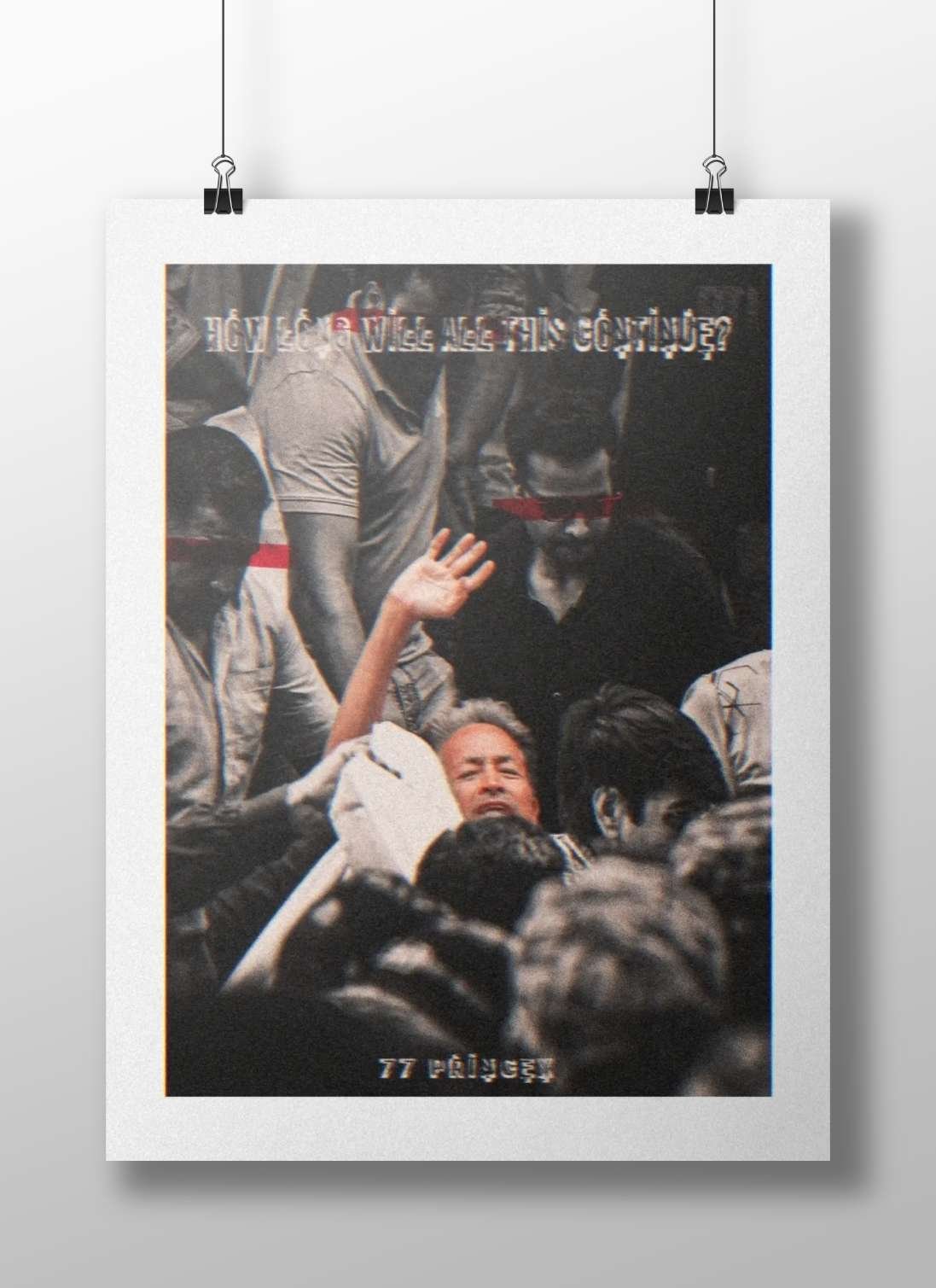 1977 Turkish prison uprising protest scene Main Subject: 1977 Turkish prison uprising protest scene Matte BoizzBoard rigid