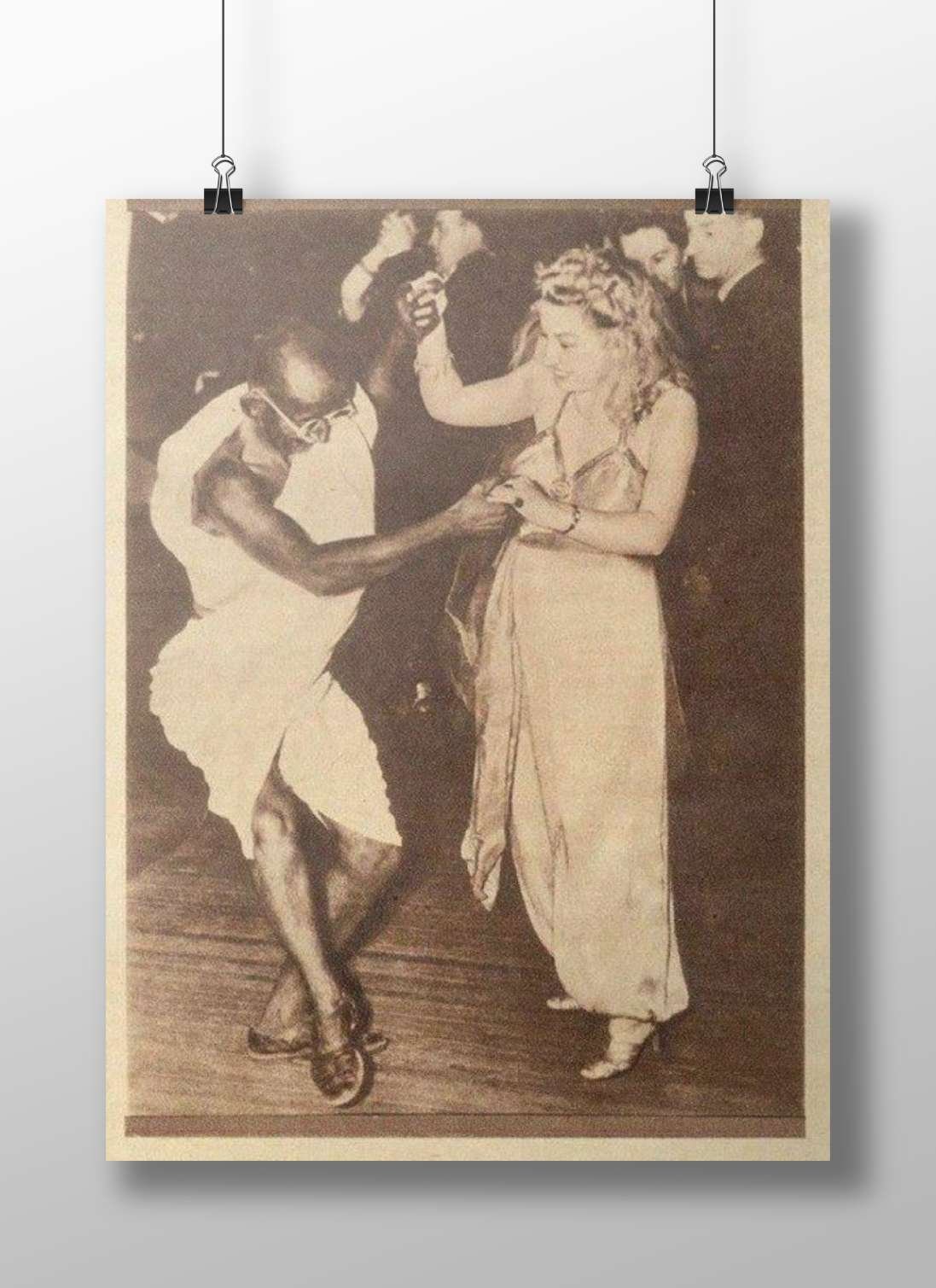 A Black man and a white woman dancing together Main Subject: A Black man and a white woman dancing together Matte BoizzBoard