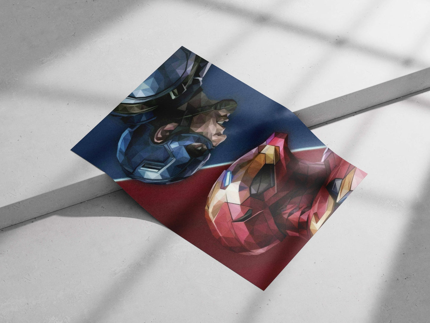 Captain America and Iron Man (Marvel) Main Subject: Captain America and Iron Man (Marvel) Matte poster print — Superhero