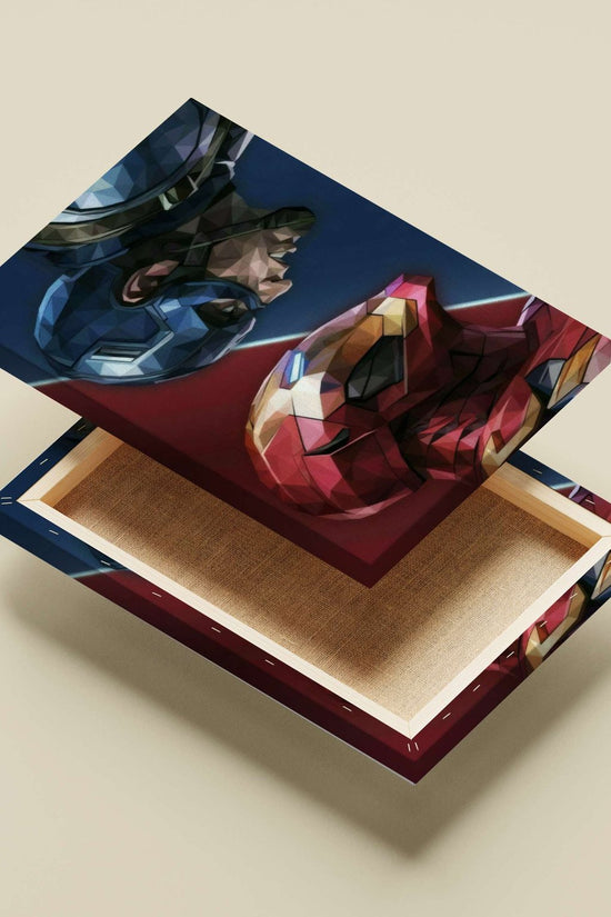 Captain America and Iron Man (Marvel) Main Subject: Captain America and Iron Man (Marvel) Canvas wall art — Superhero wall