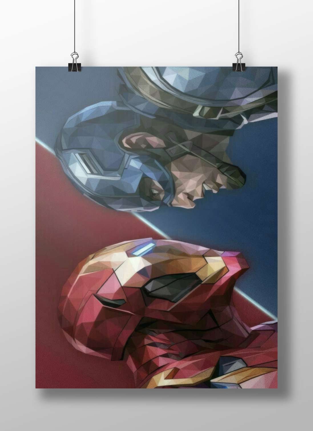 Captain America and Iron Man (Marvel) Main Subject: Captain America and Iron Man (Marvel) Matte BoizzBoard rigid print —