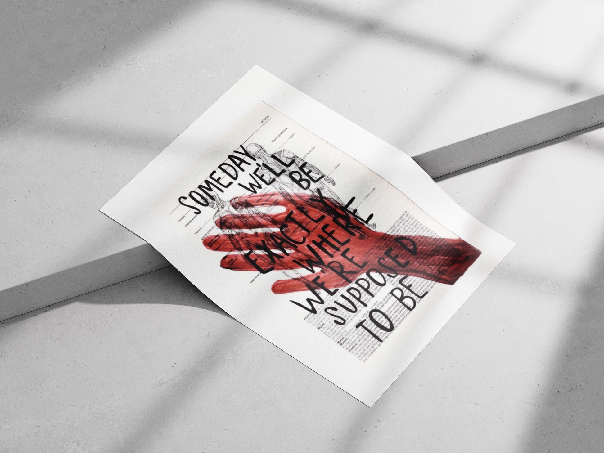 Red handprint Main Subject: Red handprint Matte poster print — Art wall art India | PosterBoizz