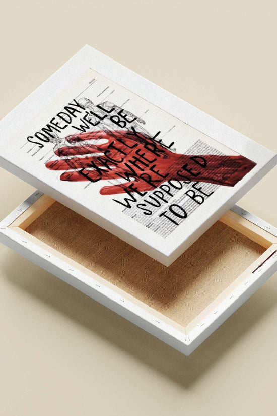 Red handprint Main Subject: Red handprint Canvas wall art — Art wall art India | PosterBoizz