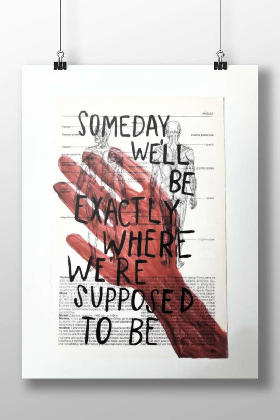 Red handprint Main Subject: Red handprint Matte BoizzBoard rigid print — Art wall art India | PosterBoizz