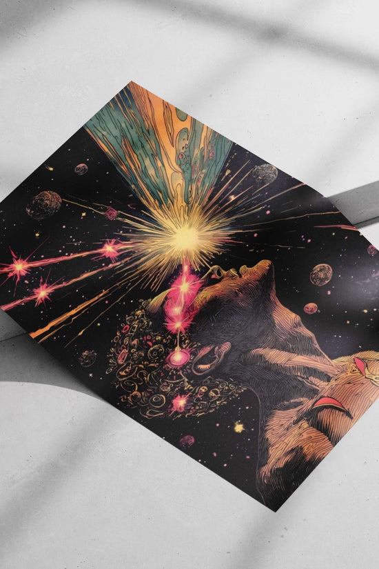 Celestial Figure (Anonymized) Hindu Vedic Vintage Matte poster print — Sanatan wall art India | PosterBoizz