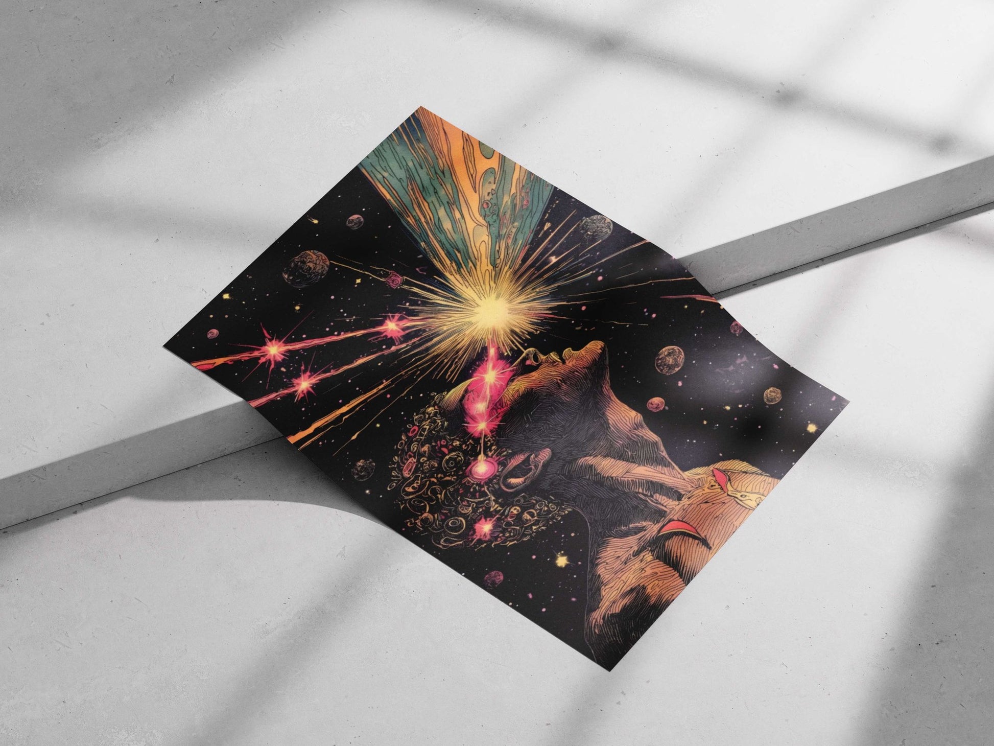 Celestial Figure (Anonymized) Hindu Vedic Vintage Matte poster print — Sanatan wall art India | PosterBoizz