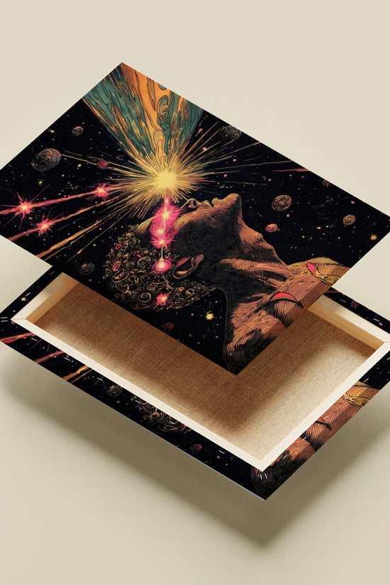 Celestial Figure (Anonymized) Hindu Vedic Vintage Canvas wall art — Sanatan wall art India | PosterBoizz