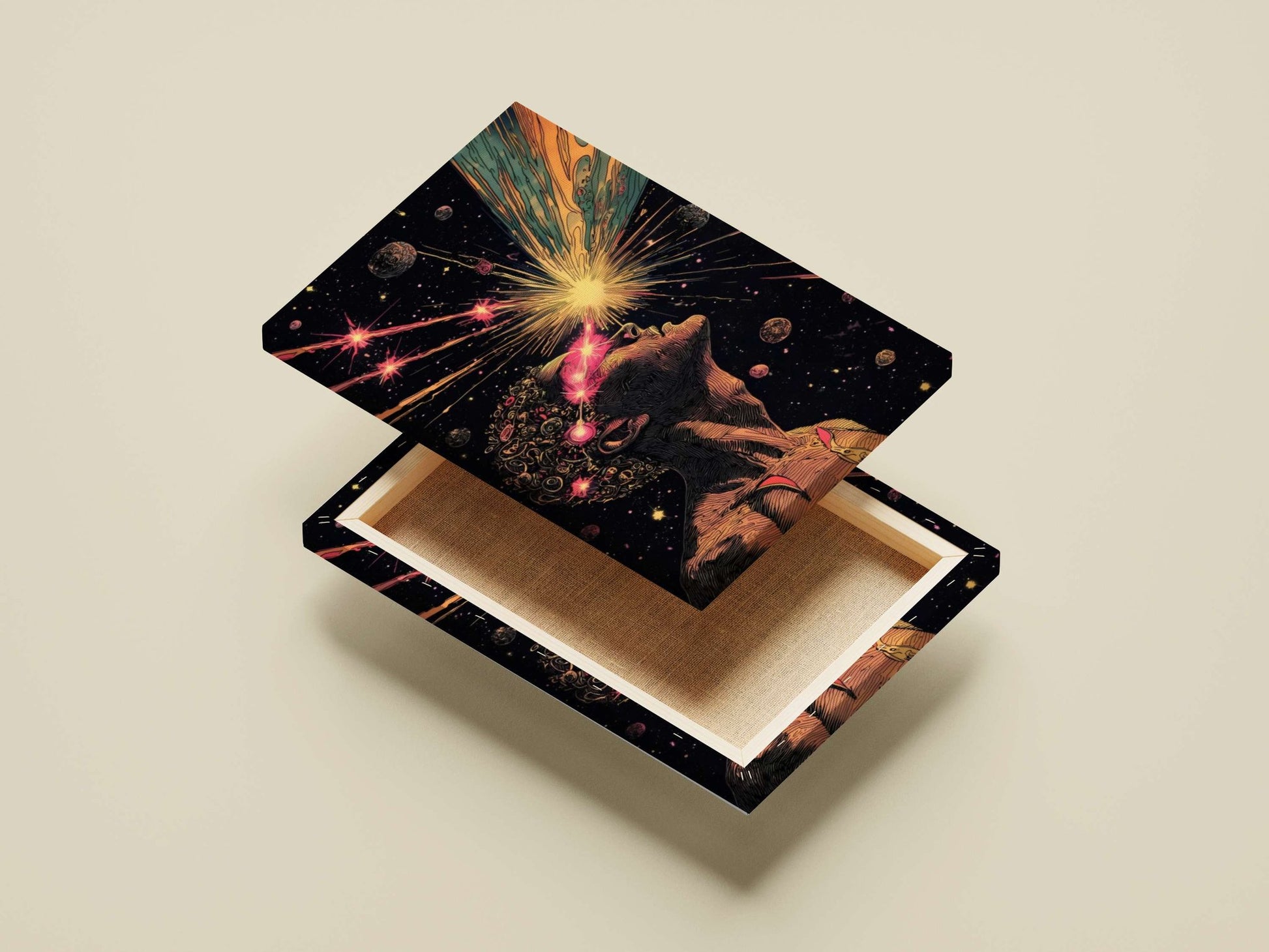 Celestial Figure (Anonymized) Hindu Vedic Vintage Canvas wall art — Sanatan wall art India | PosterBoizz