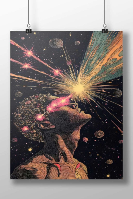 Celestial Figure (Anonymized) Hindu Vedic Vintage Matte BoizzBoard rigid print — Sanatan wall art India | PosterBoizz