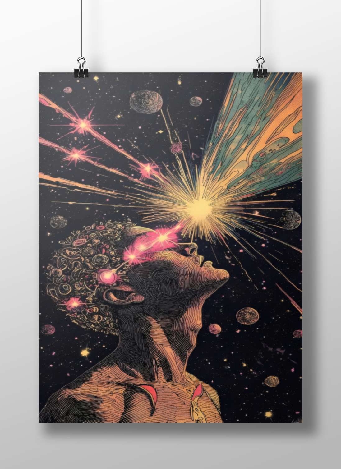 Celestial Figure (Anonymized) Hindu Vedic Vintage Matte BoizzBoard rigid print — Sanatan wall art India | PosterBoizz