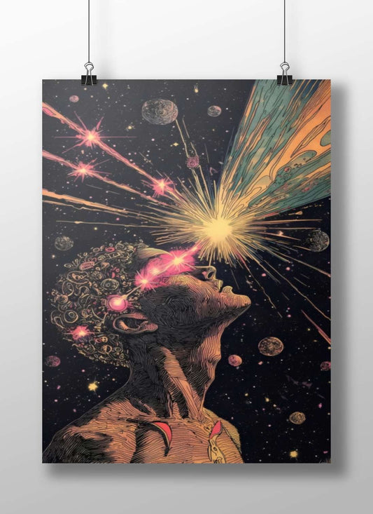 Celestial Figure (Anonymized) Hindu Vedic Vintage Matte BoizzBoard rigid print — Sanatan wall art India | PosterBoizz