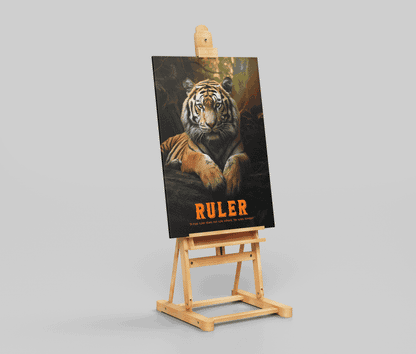 RULER – Tiger Motivational Poster | Jungle Wisdom Wall Art | Nikhil