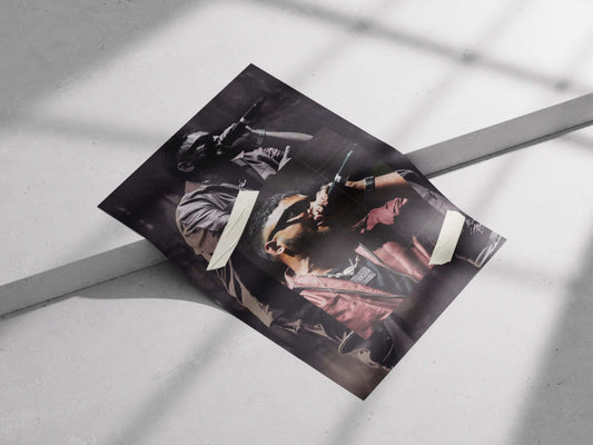 Raftaar Concert Poster – Street Tape Art Style | Indian Hip-Hop Wall Decor