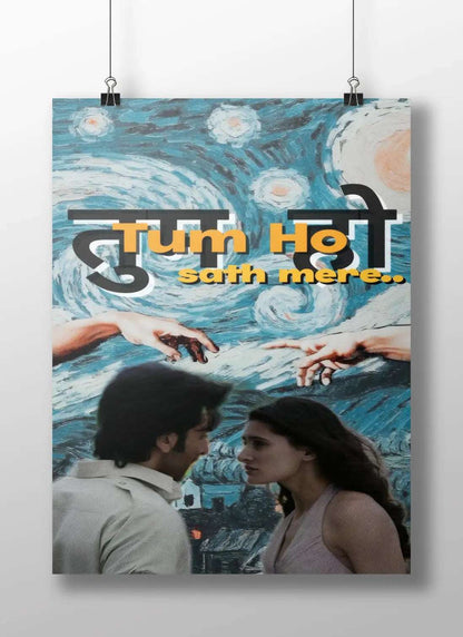 Tum Ho Sath Mere – Rockstar x Van Gogh Art Poster | Ranbir Kapoor & Nargis | Starry Night Music Love Print