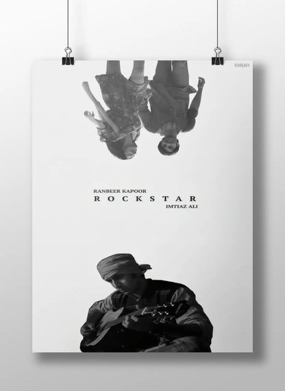 Rockstar Movie Poster – Ranbir Kapoor | Imtiaz Ali Black & White Aesthetic Print | Jordan & Heer Wall Art