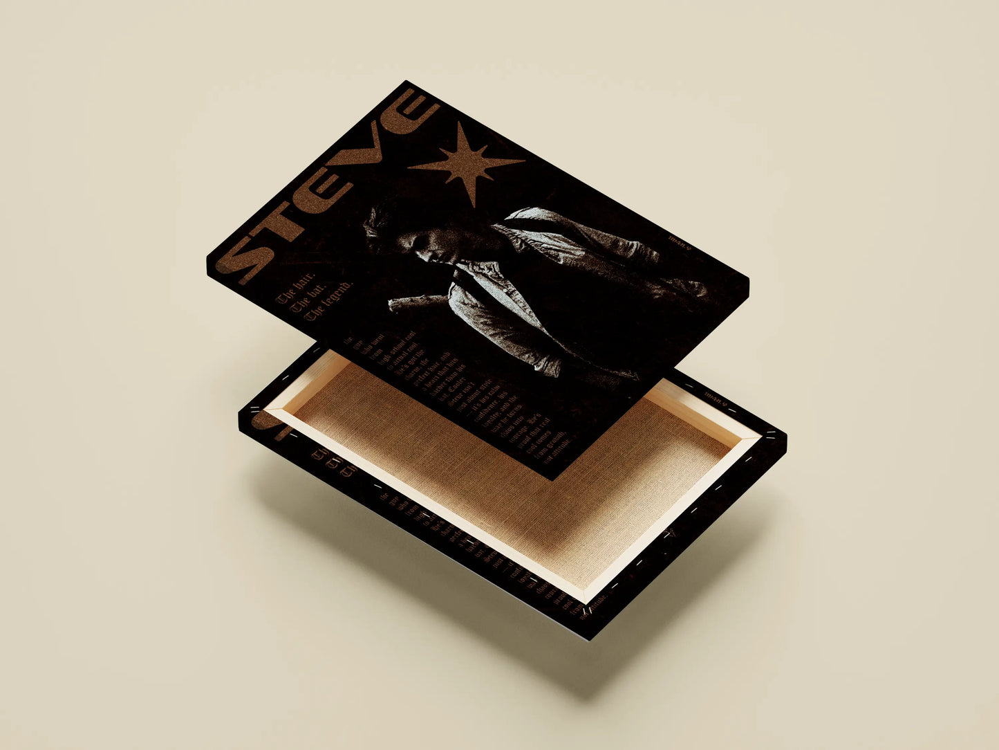 STEVE HARRINGTON - "The Hair. The Bat. The Legend." Retro Art Print