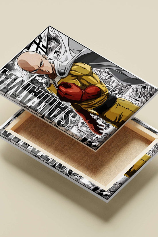 Saitama (from One Punch Man) Main Subject: Saitama (from One Punch Man) Canvas wall art — Anime wall art India | PosterBoizz
