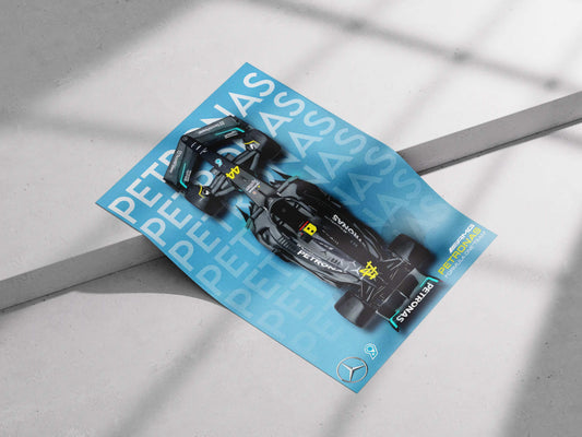 Lewis Hamilton Mercedes F1 Poster – AMG Petronas Formula 1 Car Wall Art