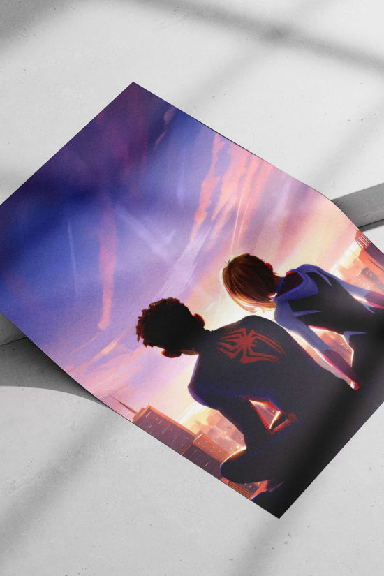 Miles Morales and Gwen Stacy from the Spider-Man franchise (Marvel Comics) Main Subject: Miles Morales and Gwen Stacy from