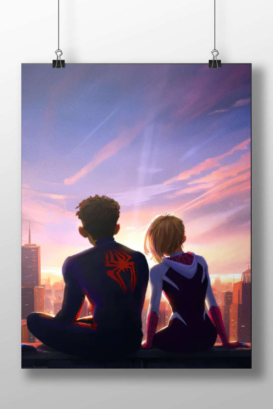 Miles Morales and Gwen Stacy from the Spider-Man franchise (Marvel Comics) Main Subject: Miles Morales and Gwen Stacy from