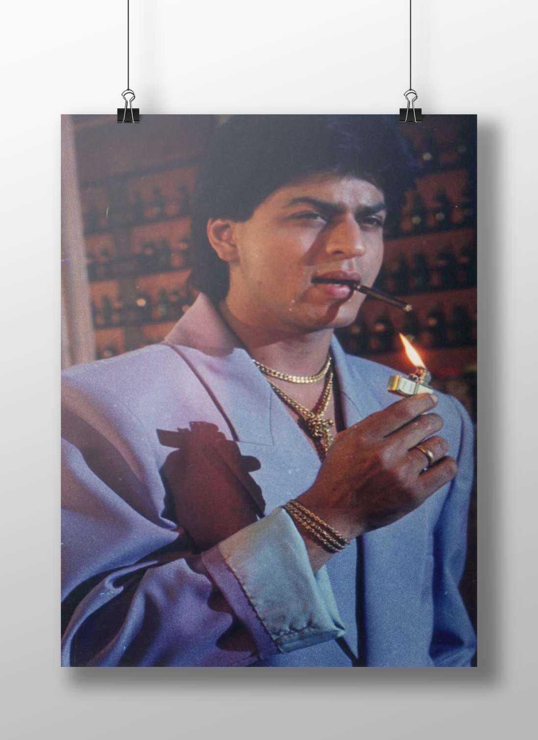 Shah Rukh Khan Dtph Confidence Vintage Film Still Poster – Bollywood Iconic Wall Art