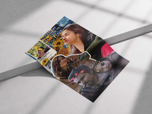 "Sometimes the Moon Is All I Have" Poster – Highway Movie Aesthetic Wall Art | Alia Bhatt & Randeep Hooda Travel Collage Print