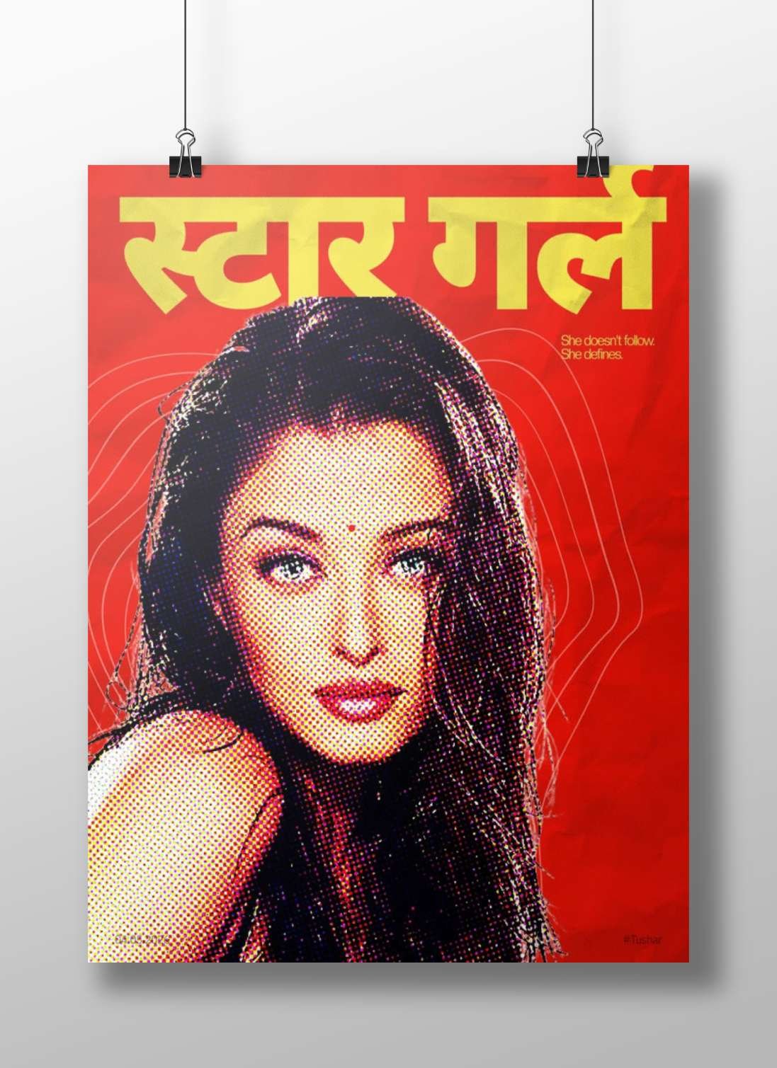 Bollywood Actress (exact name not specified on poster) Indian Media Industry Modern Digital Pop Art Matte BoizzBoard rigid