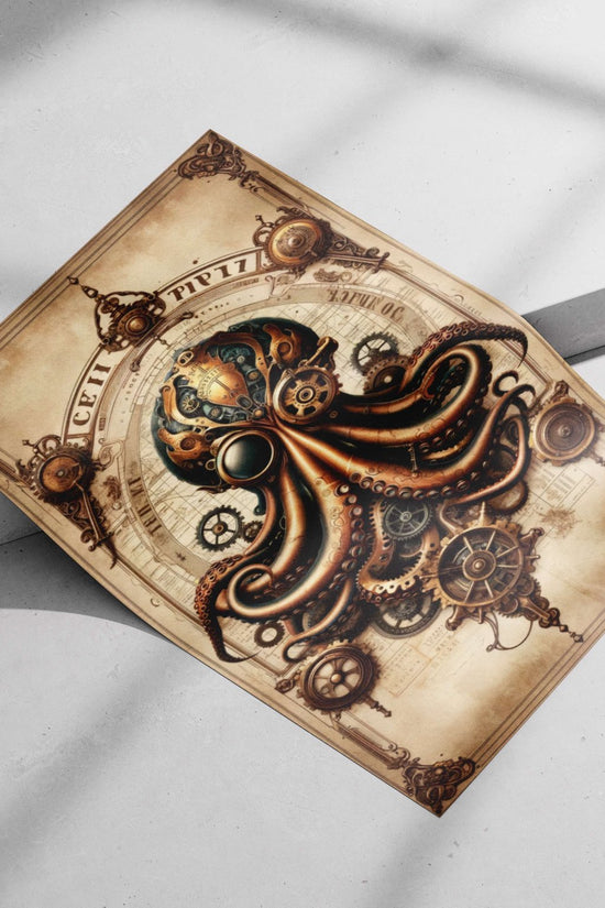 Mechanical Octopus Main Subject: Mechanical Octopus Matte poster print — Art wall art India | PosterBoizz