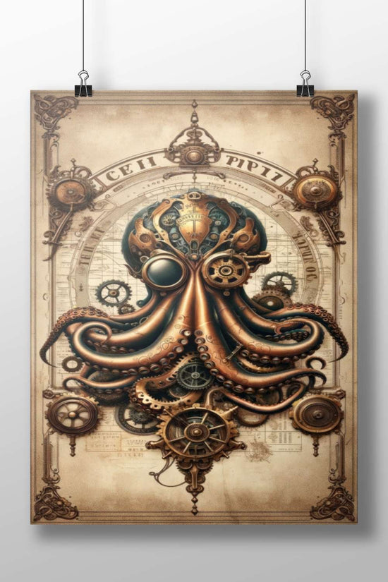 Mechanical Octopus Main Subject: Mechanical Octopus Matte BoizzBoard rigid print — Art wall art India | PosterBoizz