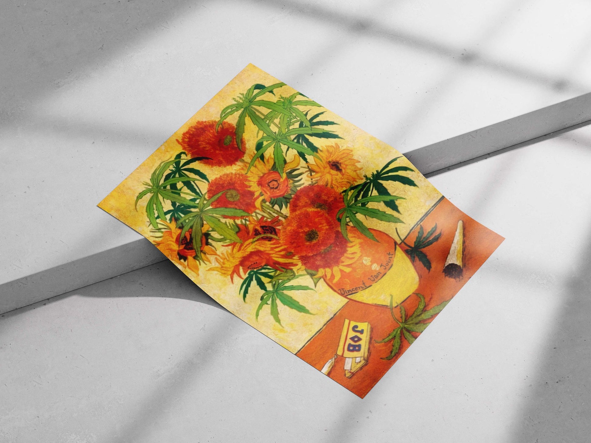 Sunflowers and Cannabis Plants Main Subject: Sunflowers and Cannabis Plants Matte poster print — Art wall art India |
