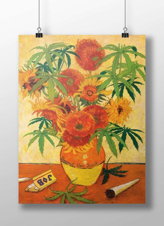 Sunflowers and Cannabis Plants Main Subject: Sunflowers and Cannabis Plants Matte BoizzBoard rigid print — Art wall art