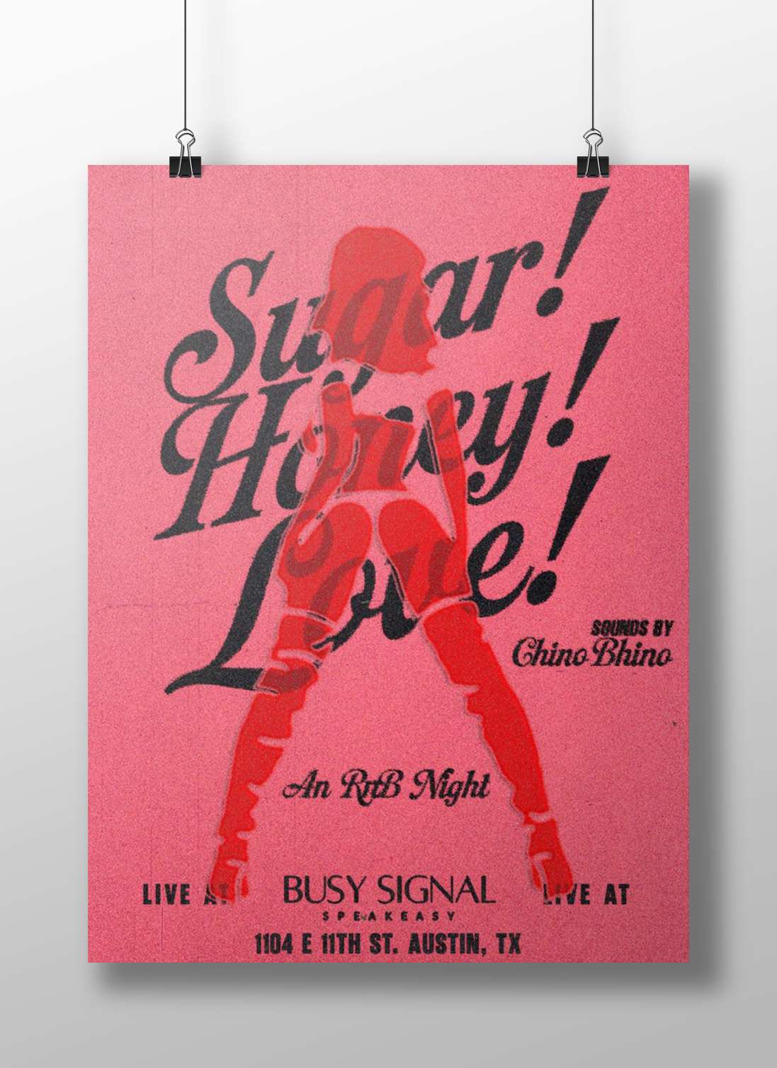 Sugar! Honey! Love! Retro Dance Poster – Bold Text Aesthetic Wall Art