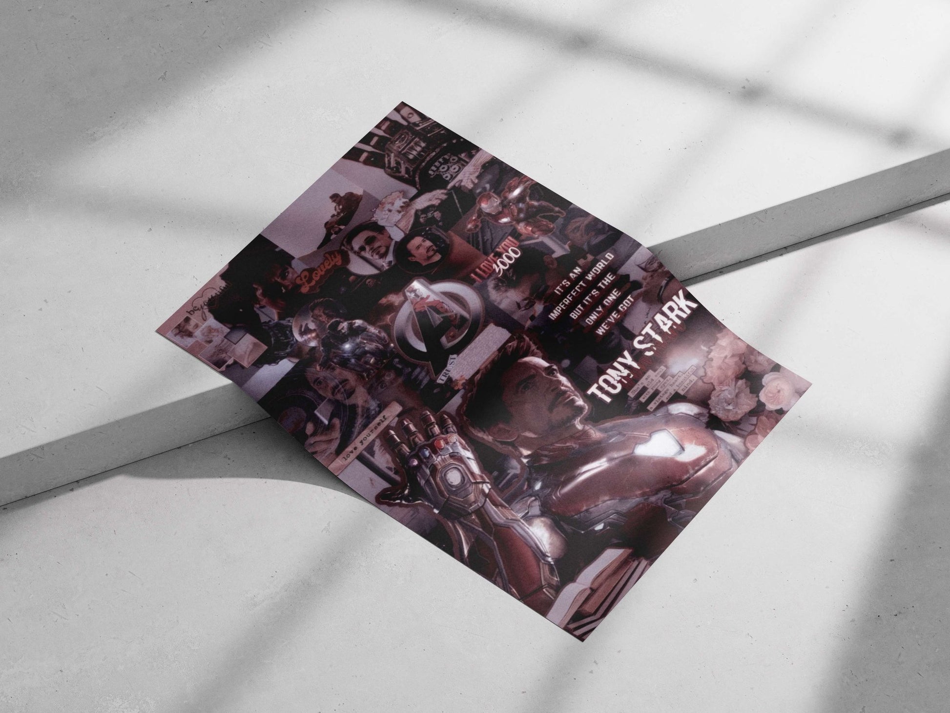 Tony Stark (Marvel's Avengers franchise) Main Subject: Tony Stark (Marvel's Avengers franchise) Matte poster print —