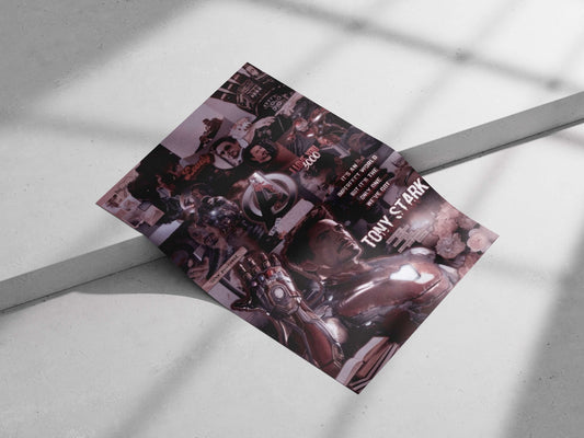 Tony Stark (Marvel's Avengers franchise) Main Subject: Tony Stark (Marvel's Avengers franchise) Matte poster print —