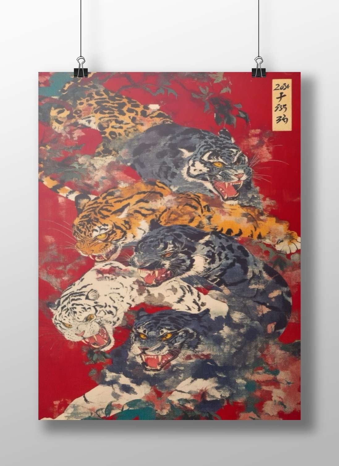 Tigers Main Subject: Tigers Matte BoizzBoard rigid print — Art wall art India | PosterBoizz
